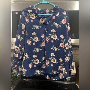 Rue21 Navy Floral Blouse